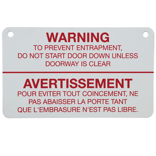 Garage Door Opener Accessories Warning Signs Multi Sales